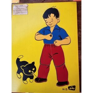 JUDY Instruco Vintage Wooden Puzzle Little Boy Dressing 9 Pieces Educational Kid